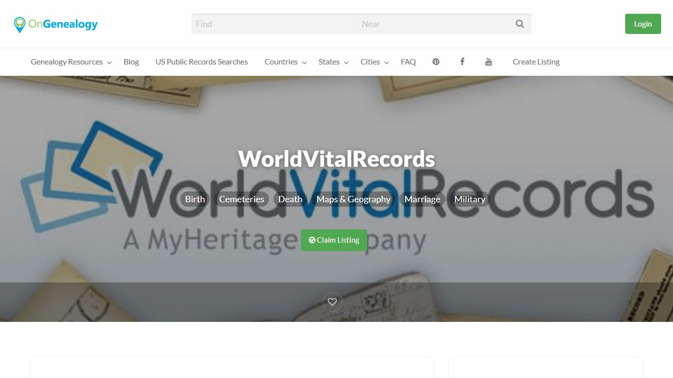 WorldVitalRecords - OnGenealogy